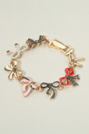 Bow Charm Link Bracelet