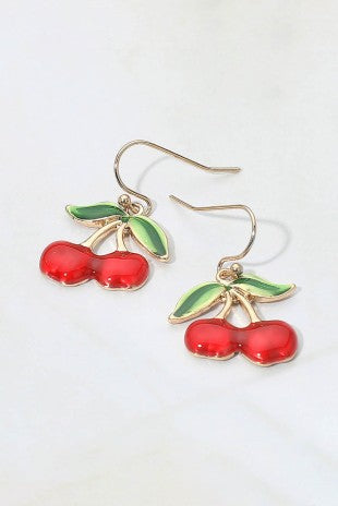 Cherry Charm Drop Earrings